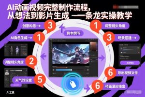 AI动画视频完整制作流程，从想法到影片生成一条龙实操教学-赚金金-技能学习分享