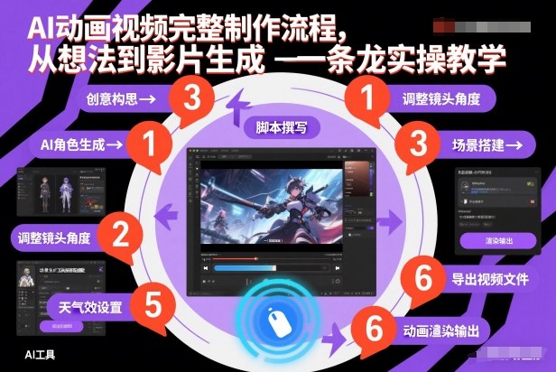 AI动画视频完整制作流程，从想法到影片生成一条龙实操教学-赚金金-技能学习分享