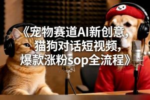 宠物赛道AI新创意，猫狗对话短视频，爆款涨粉sop全流程-赚金金-技能学习分享