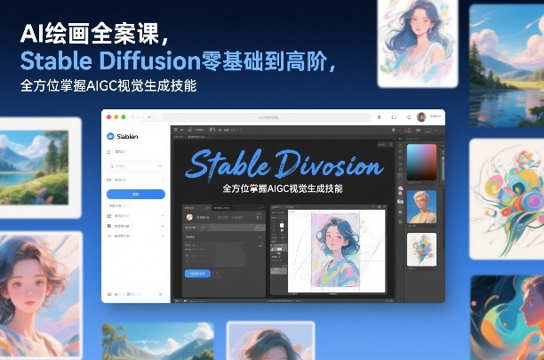 AI绘画全案课,Stable Diffusion零基础到高阶,全方位掌握AIGC视觉生成技能