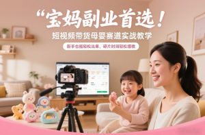 宝妈副业首选!短视频带货母婴赛道实战教学,新手也能轻松出单,碎片时间轻松增收-赚金金-技能学习分享