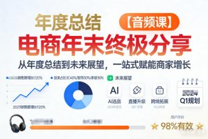 电商年未终极分享，从年度总结到未来展望，一站式赋能商家增长【音频课】-赚金金-技能学习分享