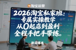 2026淘宝私家班:专属实操教学,从0起店到盈利,全程手把手带练-赚金金-技能学习分享