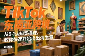 TikTok东南亚跨境从0-1认知实操课，教你快速开始出海生意-赚金金-技能学习分享