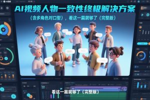 AI视频人物一致性终极解决方案（含多角色对口型），看这一篇就够了（完整版）-赚金金-技能学习分享