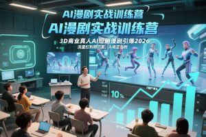 AI漫剧实战训练营,3D商业真人AI短剧漫剧引爆2026,流量红利期已至,入场正当时-赚金金-技能学习分享