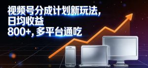 视频号分成计划新玩法,日均收益8张,多平台通吃-赚金金-技能学习分享