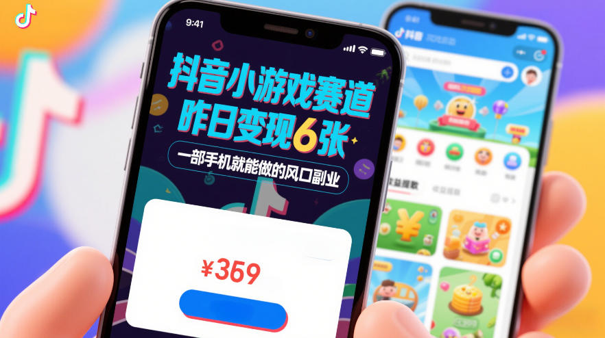 抖音小游戏赛道，昨日变现600+，零基础一部手机就能做的风口副业【揭秘】-赚金金-技能学习分享