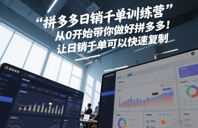 拼多多日销千单训练营,从0开始带你做好拼多多,让日销千单可以快速复制(更新26年1月)