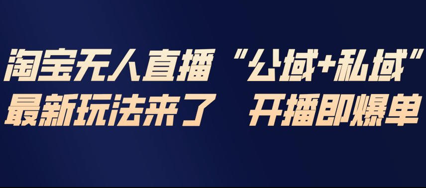 淘宝无人直播完整教程，公试+私域，最新玩法来了，开播即爆单-赚金金-技能学习分享