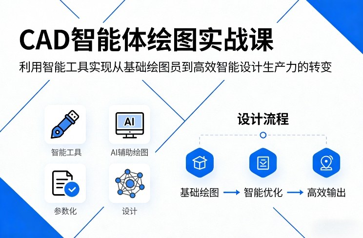 CAD智能体绘图实战课，利用智能工具，实现从基础绘图员到高效智能设计生产力的转变-赚金金-技能学习分享