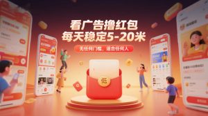 看广告撸红包，每天稳定5-20米，无任何门槛，适合任何人-赚金金-技能学习分享