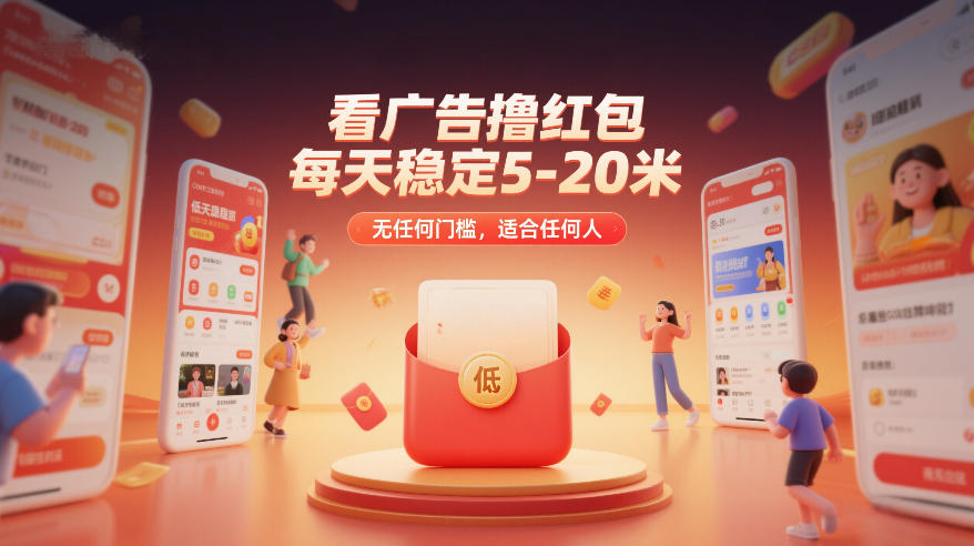 看广告撸红包，每天稳定5-20米，无任何门槛，适合任何人-赚金金-技能学习分享