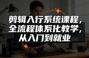 剪辑入行系统课程，全流程体系化教学，从入门到就业-赚金金-技能学习分享
