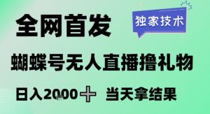 2026最新蝴蝶号无人直播掘金，独家技术，全网首发小白做了一个月收益3W，长期稳定可做【揭秘】-赚金金-技能学习分享