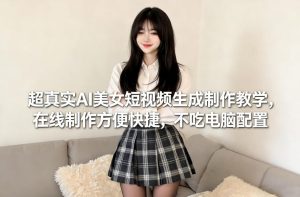 超真实AI美女短视频生成制作教学，在线制作方便快捷，不吃电脑配置，快速起号涨粉-赚金金-技能学习分享