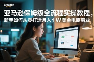 亚马逊保姆级全流程实操教程，新手如何从零打造月入1W美金电商事业-赚金金-技能学习分享