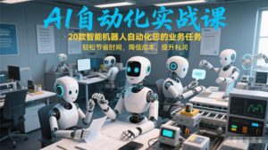 AI自动化实战课:20款智能机器人自动化您的业务任务,轻松节省时间,降低成本,提升利润-赚金金-技能学习分享