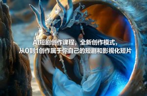 AI短剧创作课程，全新创作模式，从0到1创作属于你自己的短剧和影视化短片-赚金金-技能学习分享