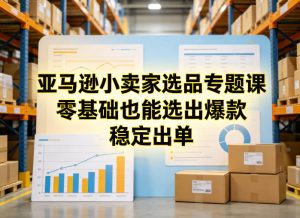 亚马逊小卖家选品专题课，零基础也能选出爆款，稳定出单-赚金金-技能学习分享