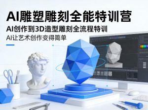 AI雕塑雕刻全能特训营,AI创作到3D造型雕刻全流程特训,AI让艺术创作变得简单-赚金金-技能学习分享