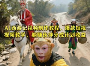 AI西游记爆款视频制作：躺賺伙伴分成收益-赚金金 - 零基础副业|AI变现|短视频运营实战干货