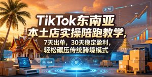 TikTok东南亚本土店实操陪跑：7天出单，30天盈利，碾压传统跨境-赚金金 - 零基础副业|AI变现|短视频运营实战干货