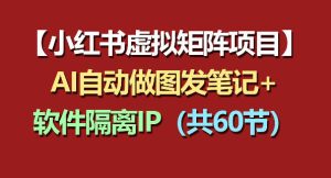 小红书虚拟矩阵项目：IP隔离+AI自动发图60节-赚金金 - 零基础副业|AI变现|短视频运营实战干货