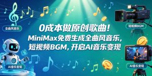 0成本原创歌曲！MiniMax免费生成全曲风BGM，AI音乐变现-赚金金 - 零基础副业|AI变现|短视频运营实战干货