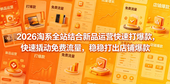淘系全站新品运营：快速打爆款，撬动免费流量-赚金金 - 零基础副业|AI变现|短视频运营实战干货