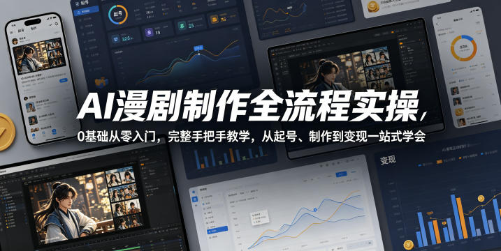 AI漫剧制作0基础手把手教学：从入门到变现-赚金金 - 零基础副业|AI变现|短视频运营实战干货