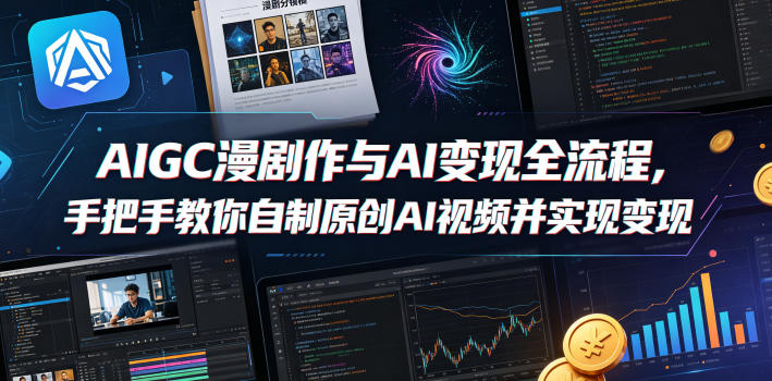 手把手教你AIGC漫剧创作与AI变现-赚金金 - 零基础副业|AI变现|短视频运营实战干货