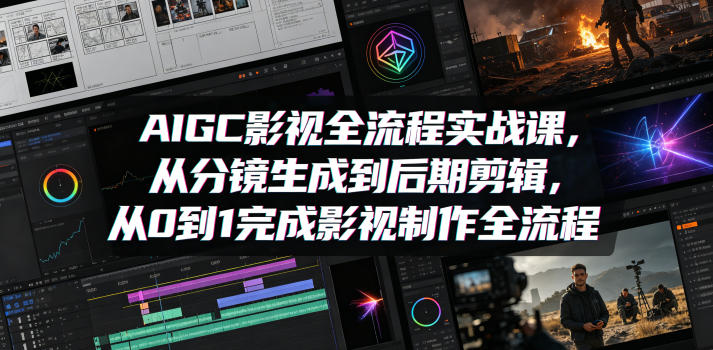 AIGC影视全流程实战课：分镜到剪辑，0到1全流程-赚金金 - 零基础副业|AI变现|短视频运营实战干货