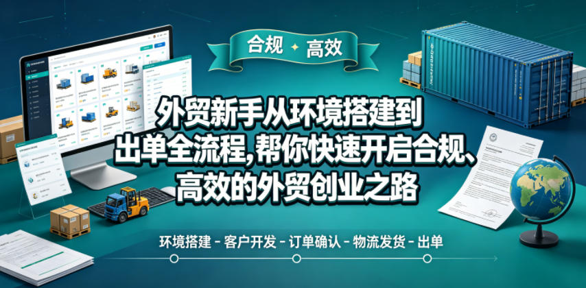 外贸新手从搭建到出单全流程，高效合规创业路-赚金金 - 零基础副业|AI变现|短视频运营实战干货