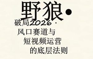 野狼团队·多平台实操运营课，覆盖AI口播、服装、好物、漫剪等热门玩法（更新4月29日）-赚金金-技能学习分享