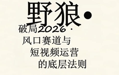 野狼团队·多平台实操运营课，覆盖AI口播、服装、好物、漫剪等热门玩法（更新4月29日）-赚金金-技能学习分享