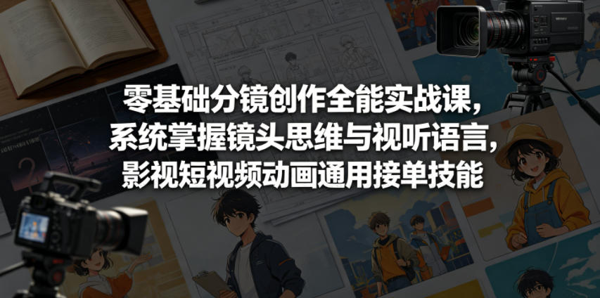 零基础分镜实战课：掌握镜头思维与接单技能-赚金金 - 零基础副业|AI变现|短视频运营实战干货