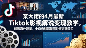 某大佬的4月最新Tiktok影视解说变现教学，解锁海外流量，小白也能深耕海外赛道賺美刀（更新）-赚金金-技能学习分享