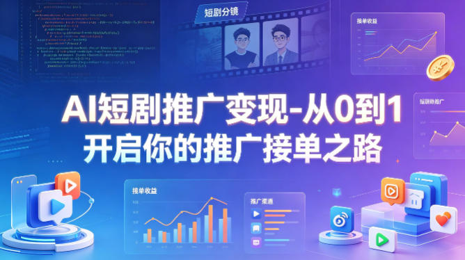 AI短剧推广变现-从0到1开启你的推广接单之路-赚金金-技能学习分享