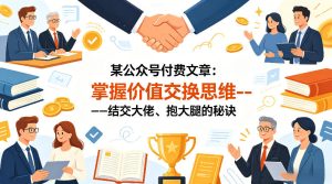 某公众号付费文章：掌握价值交换思维—-结交大佬、抱大腿的秘诀-赚金金-技能学习分享
