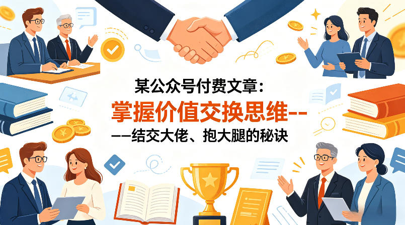 某公众号付费文章：掌握价值交换思维—-结交大佬、抱大腿的秘诀-赚金金-技能学习分享