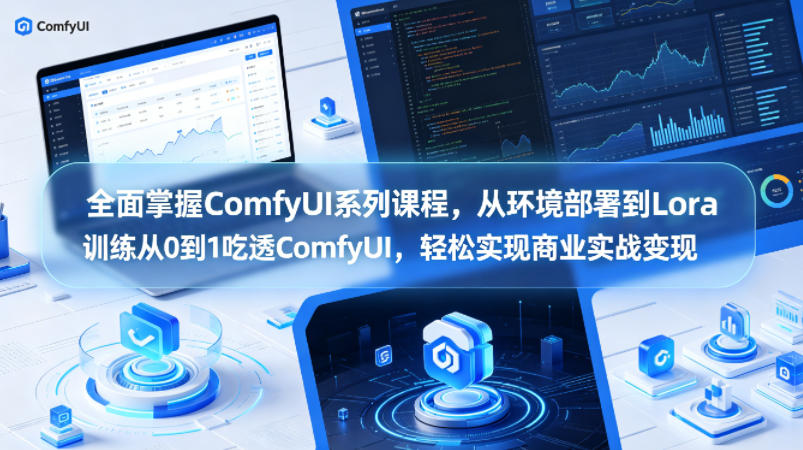 全面掌握ComfyUI系列课程，从环境部署到Lora训练从0到1吃透ComfyUI，轻松实现商业实战变现-赚金金-技能学习分享