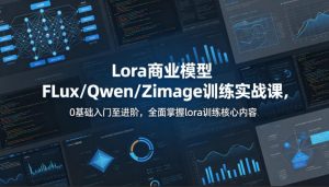 系统性学习Lora商业模型FLux／Qwen／Zimage训练实战课，0基础入门至进阶，全面掌握lora训练核心内容-赚金金-技能学习分享