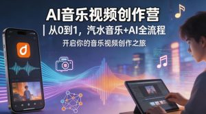 AI音乐视频创作营｜从0到1，汽水音乐+AI全流程，开启你的音乐视频创作之旅-赚金金-技能学习分享