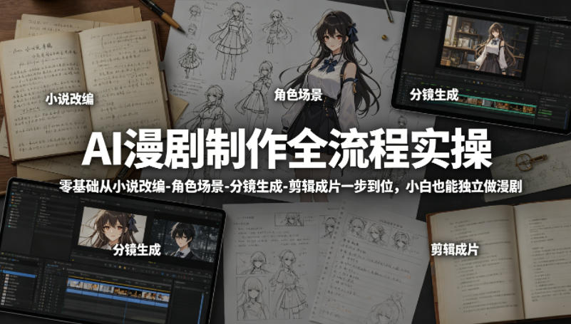AI漫剧制作全流程：零基础小白独立做漫剧-赚金金 - 零基础副业|AI变现|短视频运营实战干货