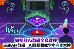 短视频Ai剪辑全套课程,玩转AI+剪辑,AI短视频教学小白变大神-赚金金-技能学习分享