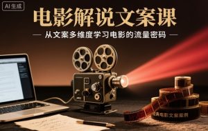 电影解说文案课,从文案多维度学习电影的流量密码-赚金金-技能学习分享