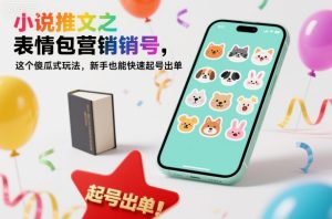 小说推文之表情包营销号,这个傻瓜式玩法,新手也能快速起号出单-赚金金-技能学习分享