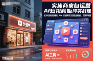 实体商家自运营AI短视频矩阵实战课，实体店如何通过AI+短视频实现引流拓客、团购增量-赚金金-技能学习分享