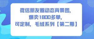 微信朋友圈动态背景图,爆卖1800多单,可定制,毛绒系列【第二期】-赚金金-技能学习分享